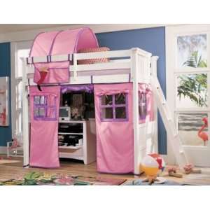  The Getaway Twin Loft Bed with Pink/Purple Tent   Lea 343 