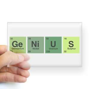 Sticker Clear (Rectangle) Genius Periodic Table of Elements Science 