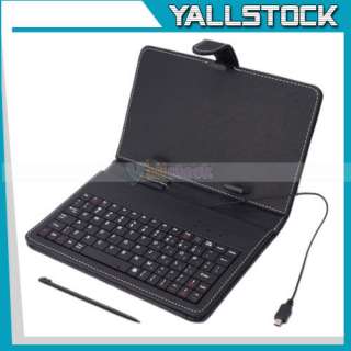 Inch Tablet PC Ebooks USB Keyboard Leather Case Black  