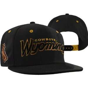 Wyoming Cowboys Black Headliner Black Snapback Adjustable Hat  