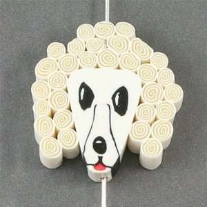    25mm White Poodle Handmade Clay Beads Arts, Crafts & Sewing