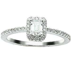 Carat Classical Halo Pave Set Engagement Ring with Round Brilliant 