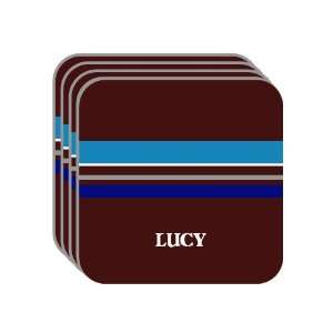   LUCY Set of 4 Mini Mousepad Coasters (blue design) 