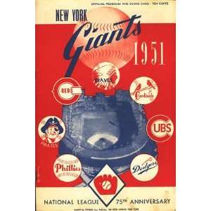  1951 NEW YORK GIANTS v. ST LOUIS CARDINALS SCORECARD 