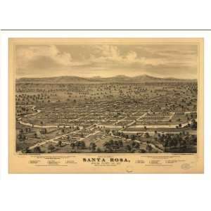  Historic Santa Rosa, California, c. 1876 (L) Panoramic Map 