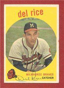 Signed 1959 Topps Del Rice   Card #104   Deceased 1983  
