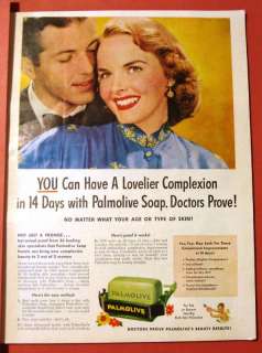 VINTAGE 1950 PALMOLIVE SOAP AD  