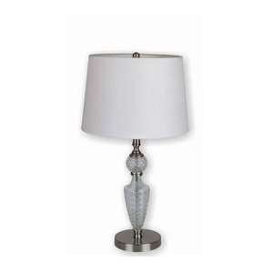  Table Lamp with Crystaline Nickel Pedestal Base