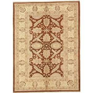  70 x 95 Rust Red Hand Knotted Wool Ziegler Rug 