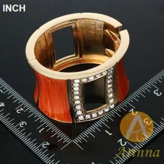 ARINNA flaming enamel sleeve luxury bangle bracelet gold GP swarovski 