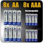 8x AA 2500mAh+ 8x AAA 1000mAh NIMH Rechargeable Battery