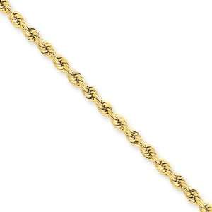   75mm, 14 Karat Yellow Gold, Handmade Rope Chain   22 inch Jewelry