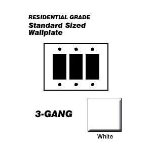 Leviton 80411 W Wallplate 3 Gang Decora Standard Size Plastic   White