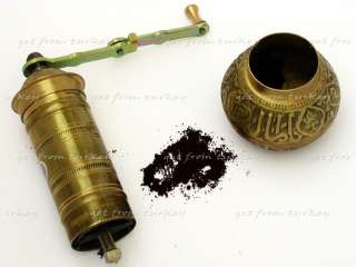 08 Turkish Coffee Bean Pepper Salt Spice Grinder Mill   Brass 