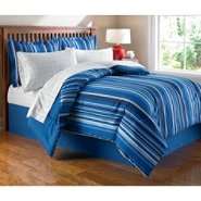 Essential Home Complete Bed Set   Blue Stripe 