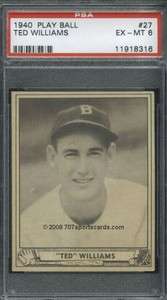 1940 Play Ball 27 Ted Williams PSA 6 (8316)  