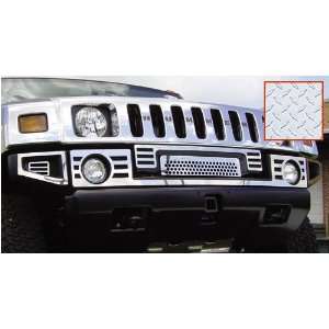 RealWheels Diamond Plate SS Slotted Front Upper Bumper Overlay Cover 