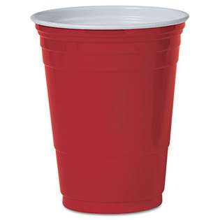 SOLO CUPS P16RLR Plastic Party Cold Cups, 16 oz., Red, 50/Pack SOLO 