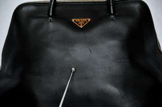 PRADA Large Black Leather Nappa Travel Shouder Bag Handbag Purse 