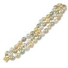   Gold Multicolor Fresh Water Cultured Pearl Two Strand Necklace   17