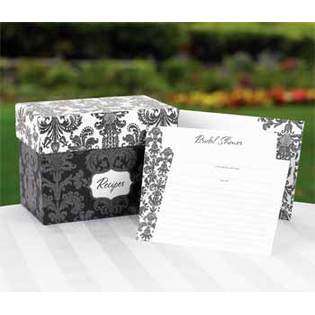 WMU Damask Recipe Box   Bridal Shower Gift Set 