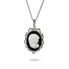 sterling silver all natural black onyx barrel pendant in 925 sterling 