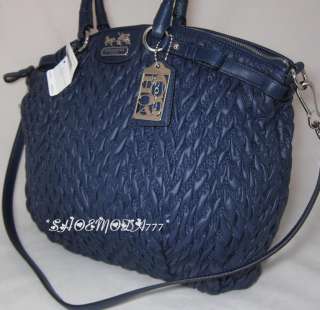 398 COACH Madison Nylon Lindsey Quilted Large Bag Purse Tote Handbag 