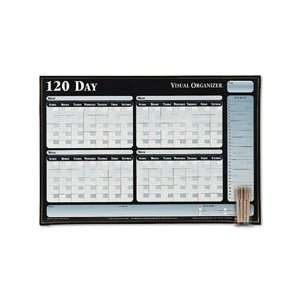  Visu Board 120 Day Planner w/4 Markers, 32wx21 1/2h, Black 