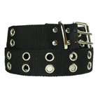Private Island BLACK CANVAS SILVER GROMMET WEB BELT 30 TO 44