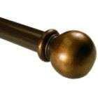   , Classic Ball Curtain Rod, Antique Gold Finish, 48 in. to 86 in