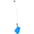 Body Candy Solid Blue Baby Feet Pregnant Belly Ring