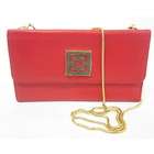   NEW DESIGNER Red Leather Gold Chain Strap Wallet Shoulder Bag Handbag