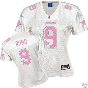 TONY ROMO Sugar Glitter White/Pink Women Jersey Large  
