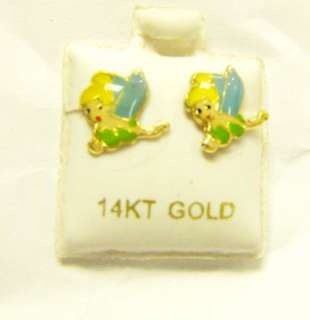 14k Gold Tinkerbell Earrings  