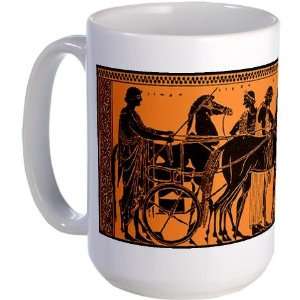  Ancient Greek Chariot Horses Large Mug by  