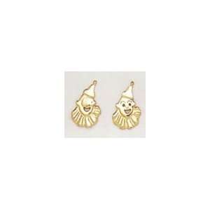  14k Yellow Gold Clown Earrings Jewelry