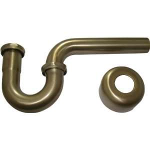 Alps Brass Decorative P Trap with Bell Flange Less Cleanout 1 1/4 x 1 
