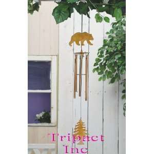  33 Inch Large Home Décor Metal Gardener Wind Chime   Bear 