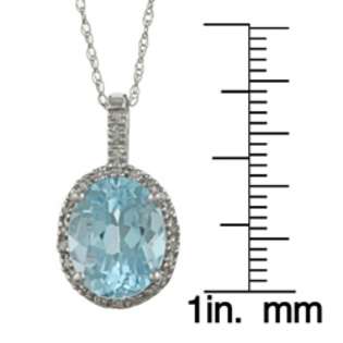 Blue Topaz and Diamond Pendant Necklace  Designer Diamonds.net Jewelry 