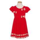 Consolidated Clothiers Red Dress Size 5 Girl Short Sleeve Lettuce Edge 