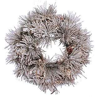 Snowdrift Artificial Prelit Christmas Wreath, 24in Diameter  Good 