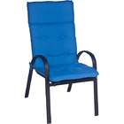   Patio Polyester Blue Solid Tufted Hi back Outdoor Arm Chair Cushion