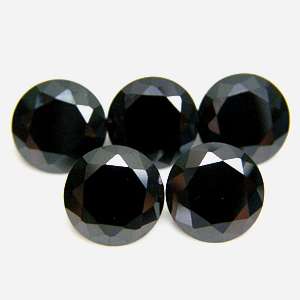 Round 5mm Black CZ Cubic Zirconia Loose Stone Lot  