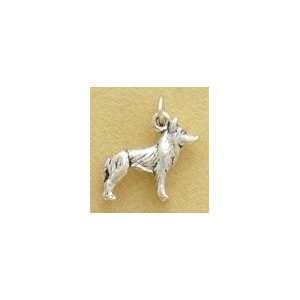  Sterling Silver Charm .625 in tall Dog Breed   3D Husky Jewelry