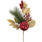 Allstate Floral Faux 12 Glitter Apple/Pine Pick Red (Pack of 12)