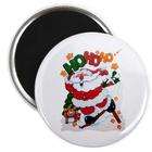 Artsmith Inc 2.25 Magnet Merry Christmas Santa Claus Skiing Ho Ho Ho