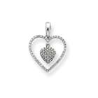 Jewelry Adviser pendants 14K White Gold Diamond Dangle Heart Pendant 