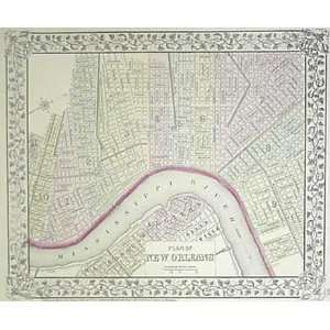  Mitchell 1871 Antique Street Map of New Orleans Office 
