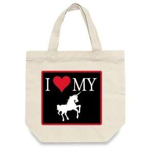  I Love My Unicorn Canvas Mini Tote Bag (8 X 8.75 