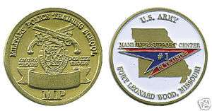 ARMY FORT LEONARD WOOD MILITARY POLICE CHALLENGE COIN  